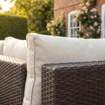Oliena 10 Seat Modular Rattan Small U-shape Garden Furniture | Cream & Brown