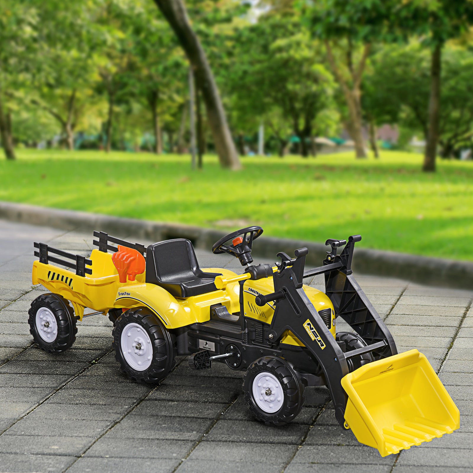 Pedal Go Kart Ride On Excavator Wheels Tyres Kids Children -yellow