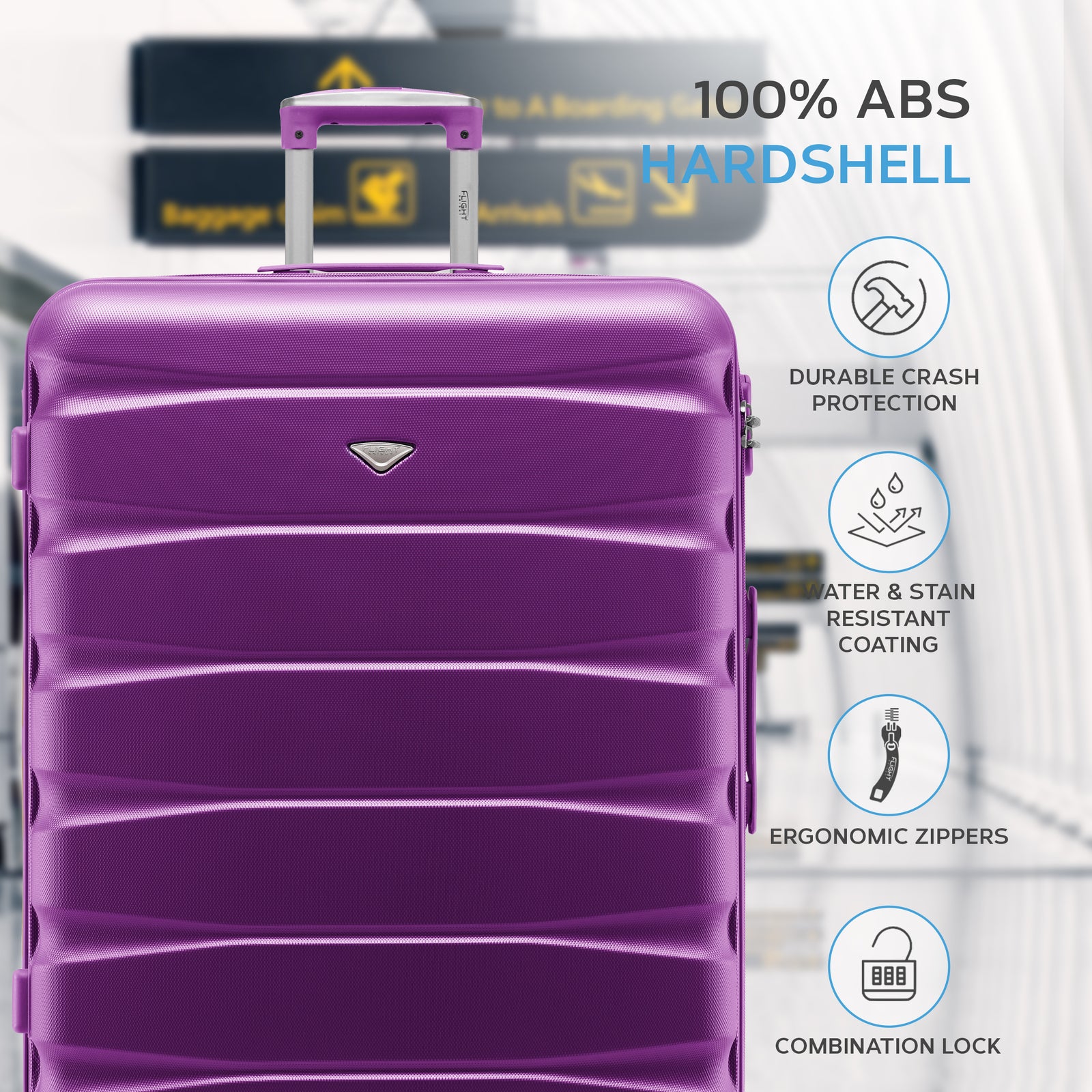 29" Large Suitcase Check-in Hold Luggage Hard Shell 4 Wheels Tsa Lock | Large | Purple