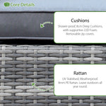Windsor Xl Rattan 6 Seat Firepit Dining Set | 6 Seat | Mixed Grey