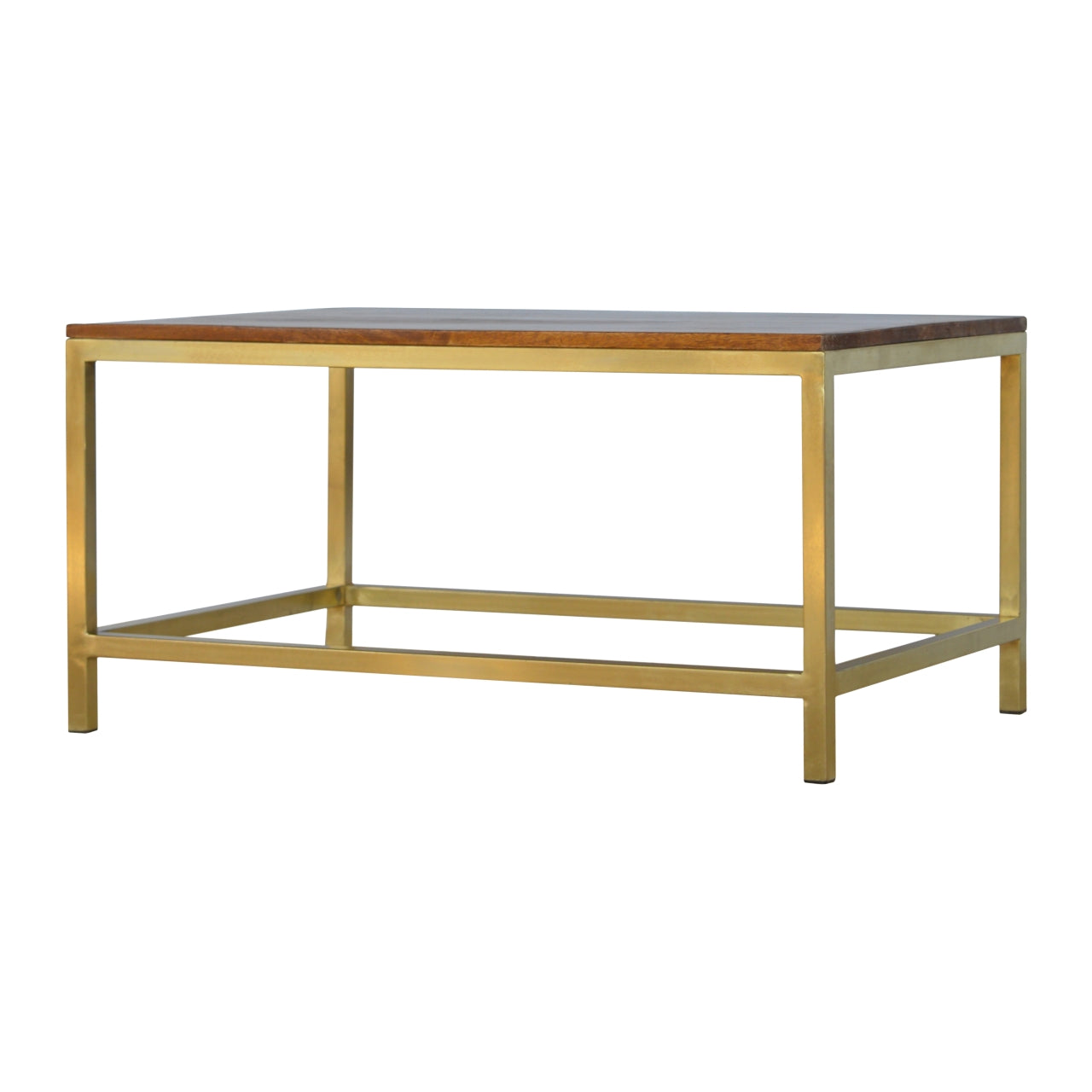 Solid Wood Rectangle Gold Coffee Table