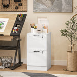 HOMCOM 2 Drawer File Cabinet With Lock And Adjustable Hanging Bars, White