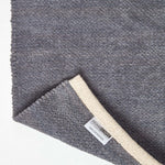 Plain Chenille 100% Cotton  Rug With Natural Trim | 150cm x 95cm | Dark Grey