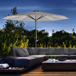 2.65m Parasol W/ Solar Led Lights & Crank Handle | Light Slate Gray