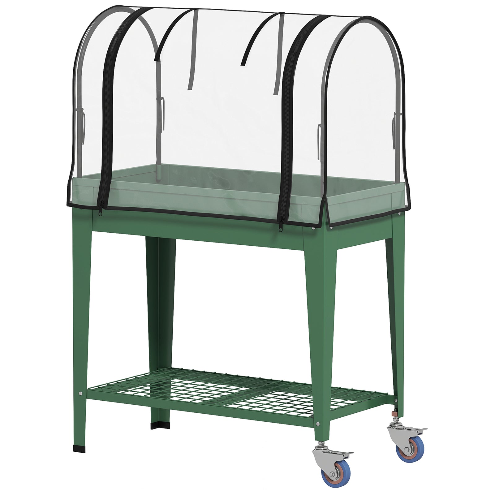 Raised Planter, Elevated Garden Bed W/ Greenhouse Cover