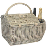 Wicker Boat Shape Fitted Picnic Basket | 2-Person | White