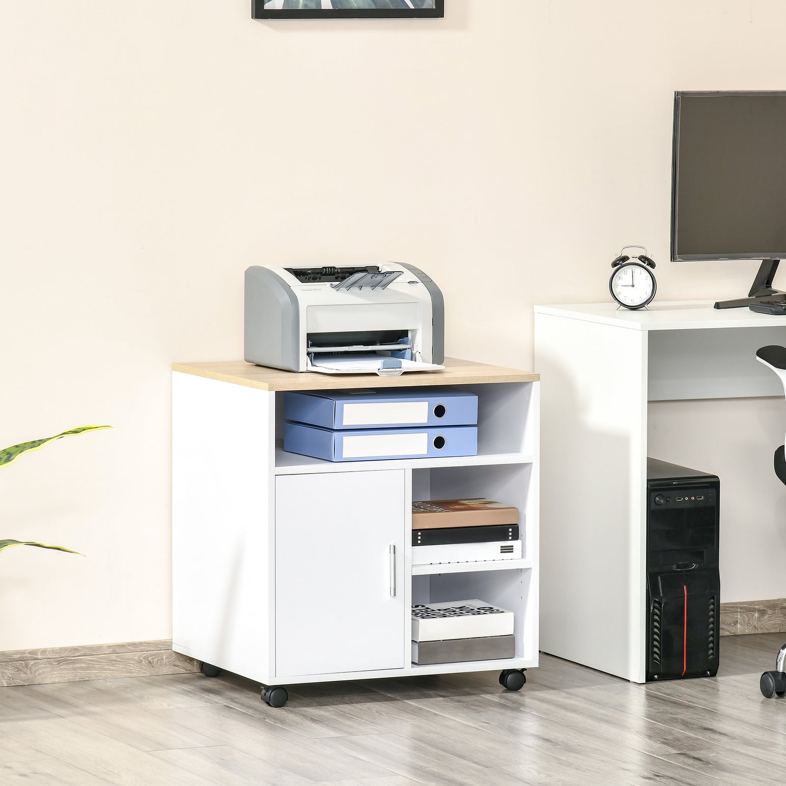 Multi-storage Printer Unit Office Organisation 5 Compartment | One Size | Natura