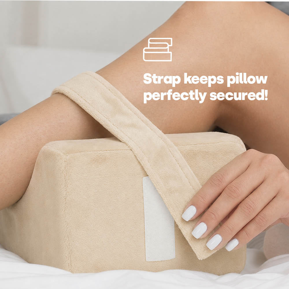 Orthopaedic Leg Pillow With Strap Fleece | One Size | Beige
