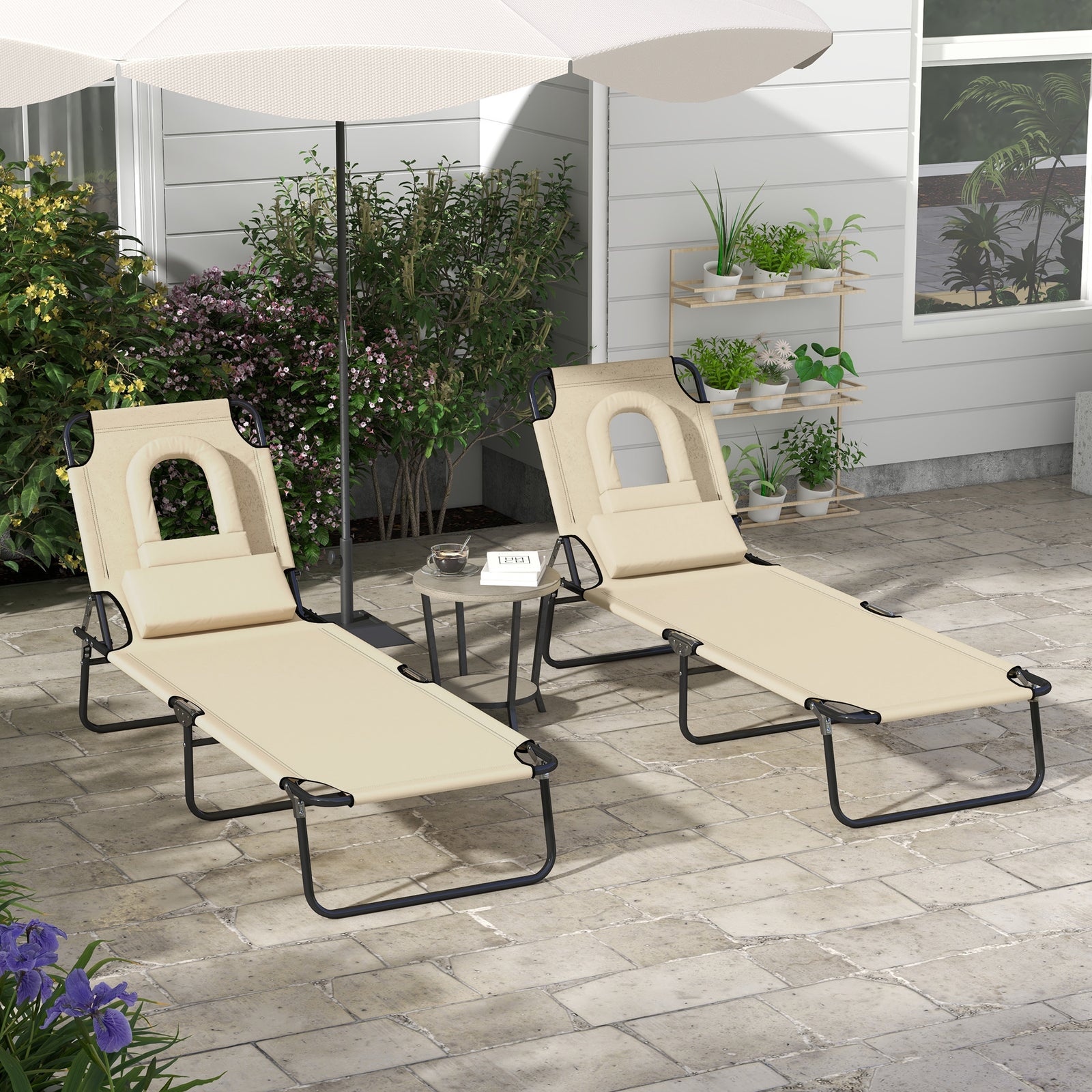 Set Of 2 Sun Lounger Recliner Chairs | Set of 2 | Brown