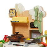 Kids Pretend Kitchen Playset With Sounds, Light And Play Food | Green