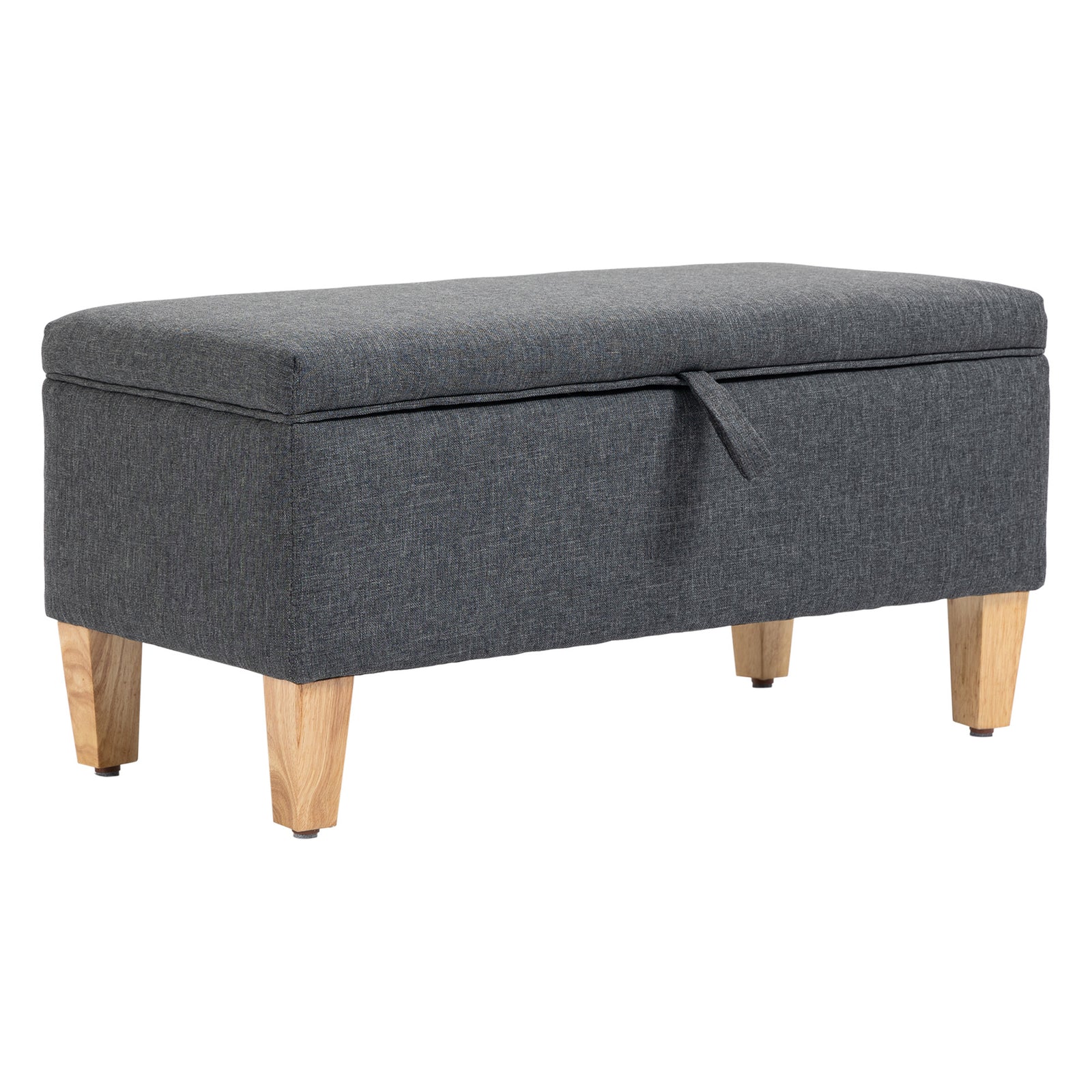 Linen Storage Ottoman, Toy Box, Bed End | Dark Gray
