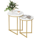 esting Coffee Table Set Of 2 With Metal Frame | One Size | Gold