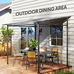 2.4 X 2.4 M Wall Mounted Pergola Gazebo, Upf30+ | Light Grey