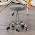 Round Pu Leather Salon Beautician Stool Adjustable Height | One Size | Gray