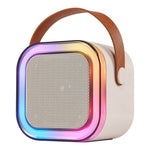 Portable Karaoke Speaker With Two Wireless Microphones And Rgb Lights | White