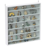 7-tier Wall Display Cabinet W/ Shelves Glass Doors | White