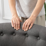 Fabric Single Sofa Upholstered With Pillow Wood Leg Charcoal Grey