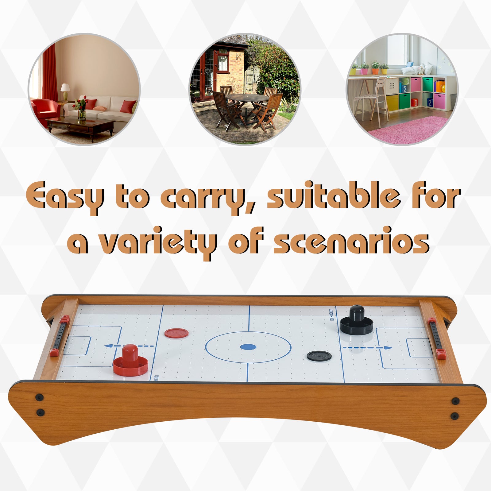 Air Hockey Table Wooden Party Toy | Yellow