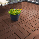 Polydeck Pvc Interlocking Decking Tiles - Brown | Set of 24 | Brown