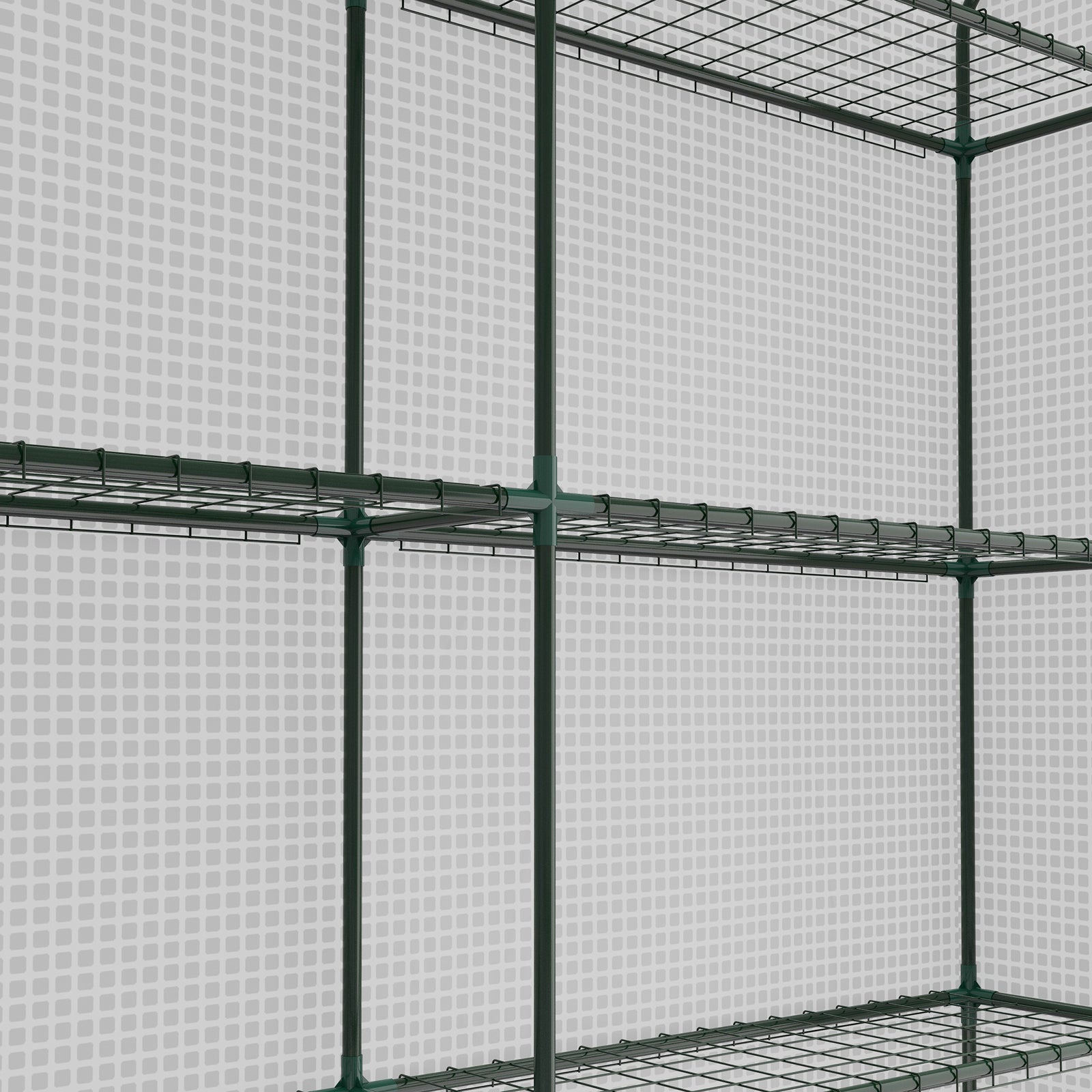 Walk-in Greenhouse With 4 Tiers, 244x180x210cm | White