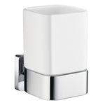 Porcelain Tumbler With Polished Chrome Wall Mount Holder | Polished Chrome
