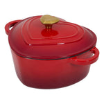 1.9l Enamelled Cast Iron Heart-shaped Dutch Oven Pot With Lid | Red