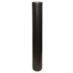 5 Inch (125mm) Straight Stove Flue Pipe 1000mm Long Matte Black Stainless Steel