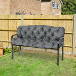 3 Seater Garden Bench Cushion Outdoor Seat Pad With Ties | Dark Gray