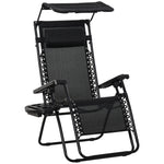 Zero Gravity Chair Adjustable Patio Lounge W/ Cup Holder | Black