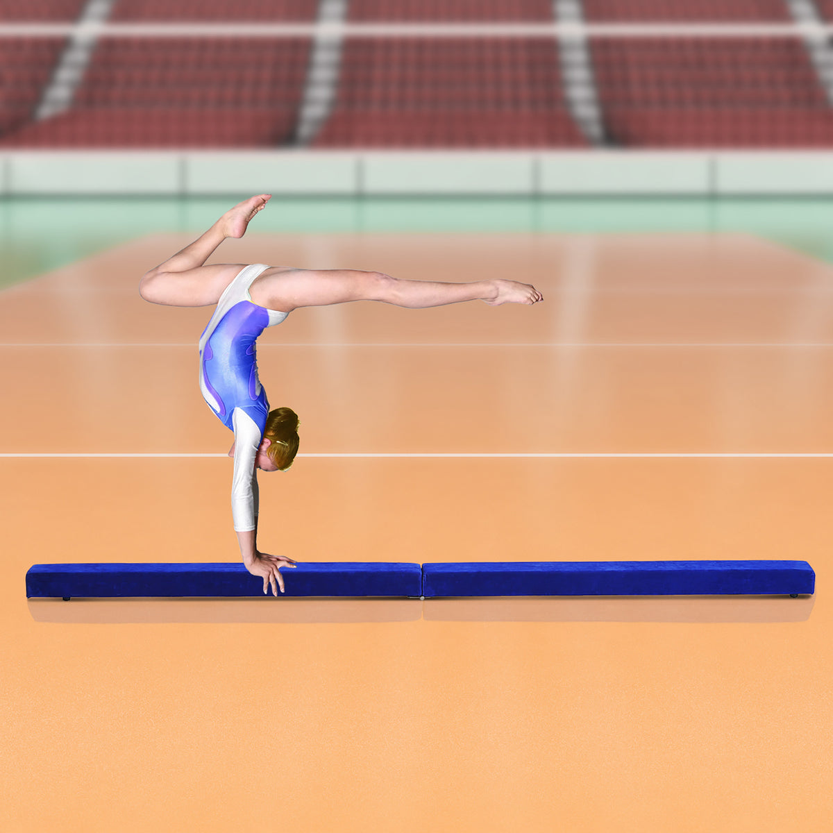HOMCOM 2.1m Balance Beam Trainer Fold Performance Gymnastics