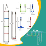10 Piece Zip Line Kit For Kids, 10m Kids Slackline Kit For Outdoor Garden