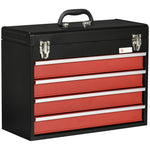 Lockable 4 Drawer Tool Chest With Ball Bearing Slide Drawers | Black
