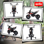 12v Aprilia Licenced Kids Electric Motorbike With Training Wheels | Red