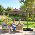3(m) Banana Parasol Cantilever Umbrella Garden W/ Base Weights | Coffee