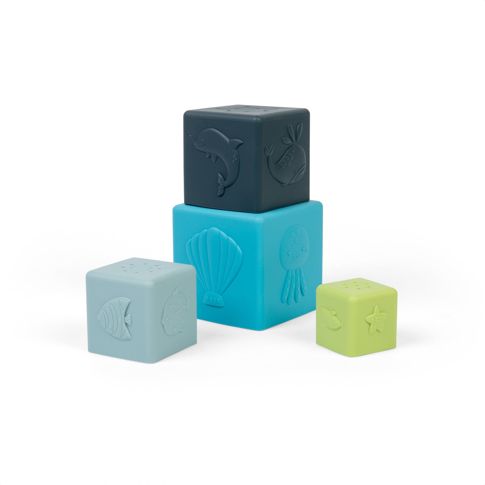 4pc Silicone Stacking Cubes Bath Toy