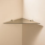 Corner Bathroom Shelf, Organizer, 32cm, Glossy Steel, Logic Collection