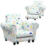 2 Piece Kids Sofa Set With Dinosaur Design, For Nursery | White