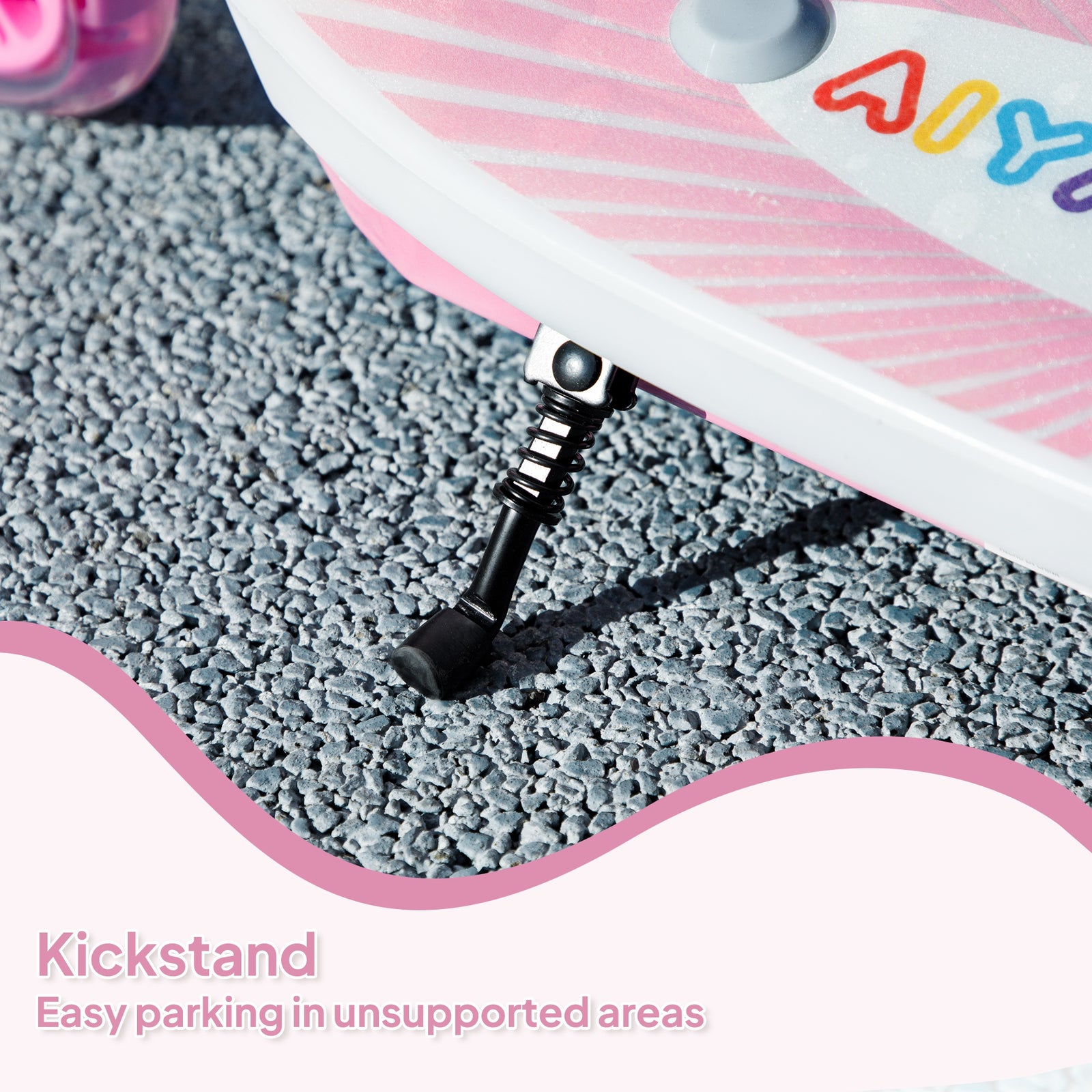 Electric Scooter For Kids 4-7, With Auxiliary Rear Wheels | Pink