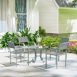 Garden Chairs Set, Stackable & Rattan Effect | Light Grey