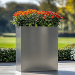 Long Zinc Galvanised Tall Trough Planter | 75cm x 25cm x 90cm | Silver
