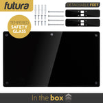 Electric Wifi Glass Radiator Panel Heater Black Wall Mounted Or Floor Standing Bathroom Safe, Timer And Thermostat | 1500w | Black