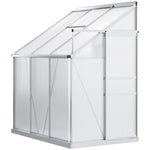 6x4ft Lean-to Polycarbonate Greenhouse W/ Roof Vent