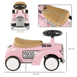 Foot To Floor Slider With Steering Wheel, For Ages 12-36 Months | Pink