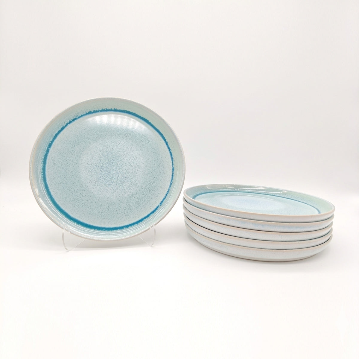 Reactive Blue Glaze Dinnerware Dinner Plate Set 27cm | Set of 6 | Blue