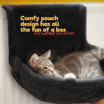 Black Radiator Cat Bed Round Fleece Basket With Foldable Iron Frame