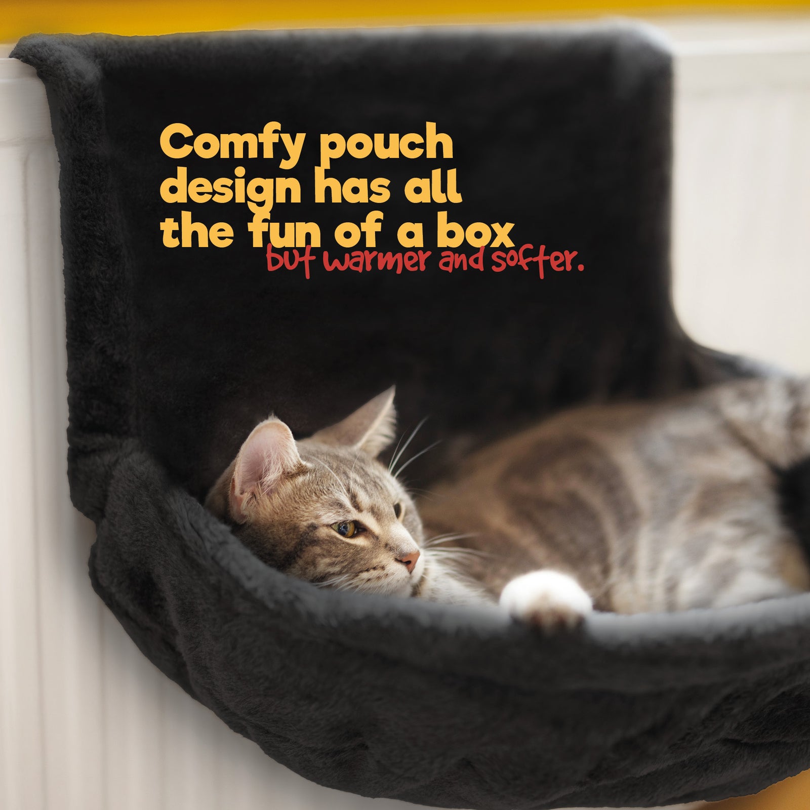 Black Radiator Cat Bed Round Fleece Basket With Foldable Iron Frame