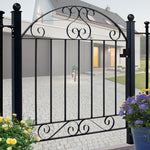 85 W×90cm H Modern Metal Garden Gate Fence Gate Metal Entry Gate With Scroll Design