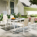 5 Piece Garden Table And Chairs W/ Tempered Glass Table Top