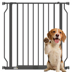 Dog Gate Wide Stair Gate W/ Door Pressure Fit, 75-85w Cm | Black