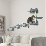 4 Piece Cat Shelf, Cat Wall Furniture W/ Hammock, Steps, Platforms | Gray